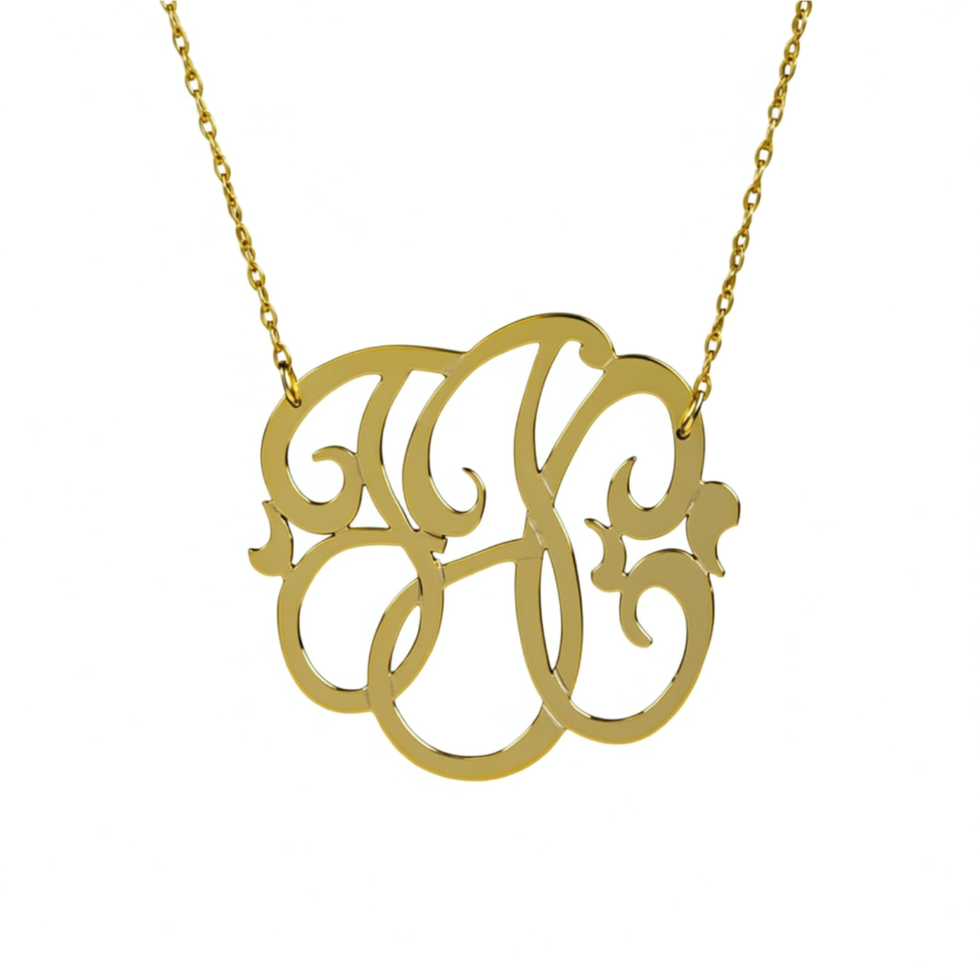 Small Gold Monogram Necklace