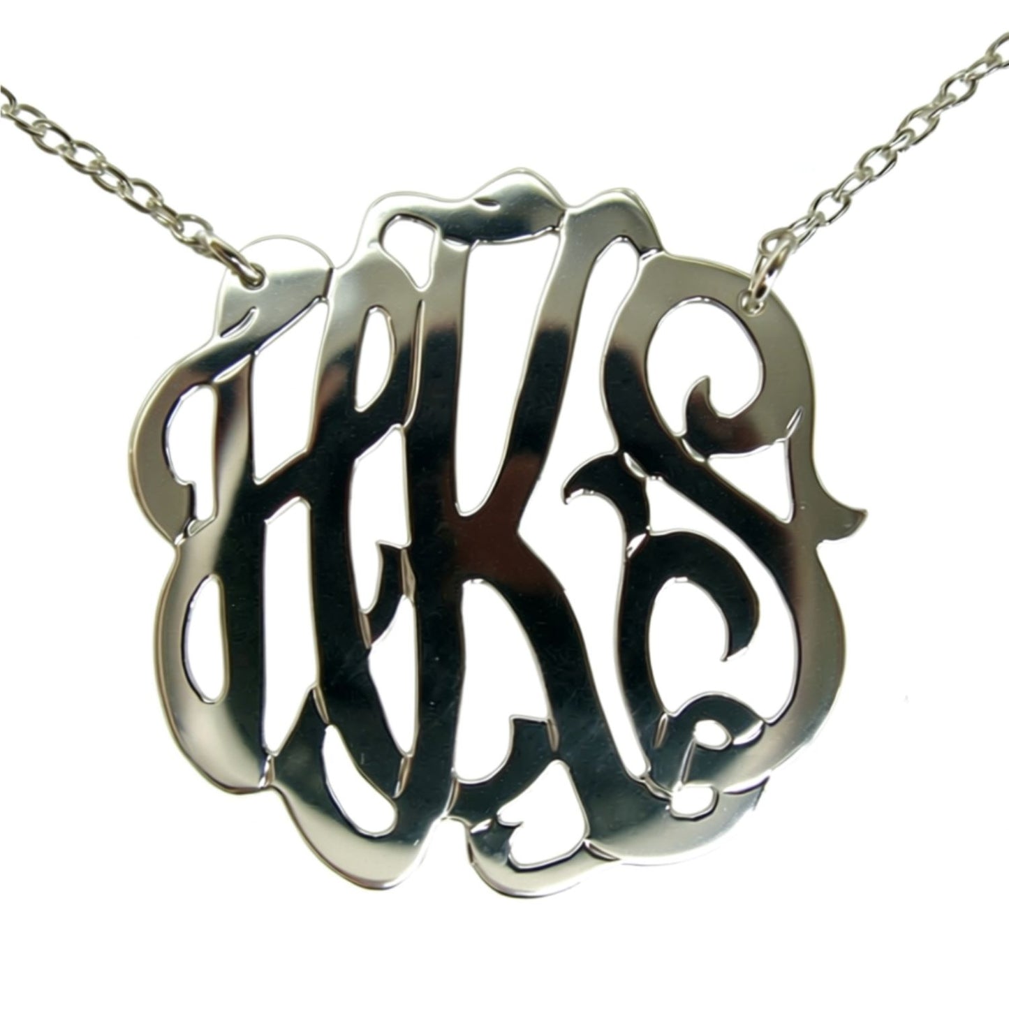 Medium Sterling Silver Freeform Monogram Necklace