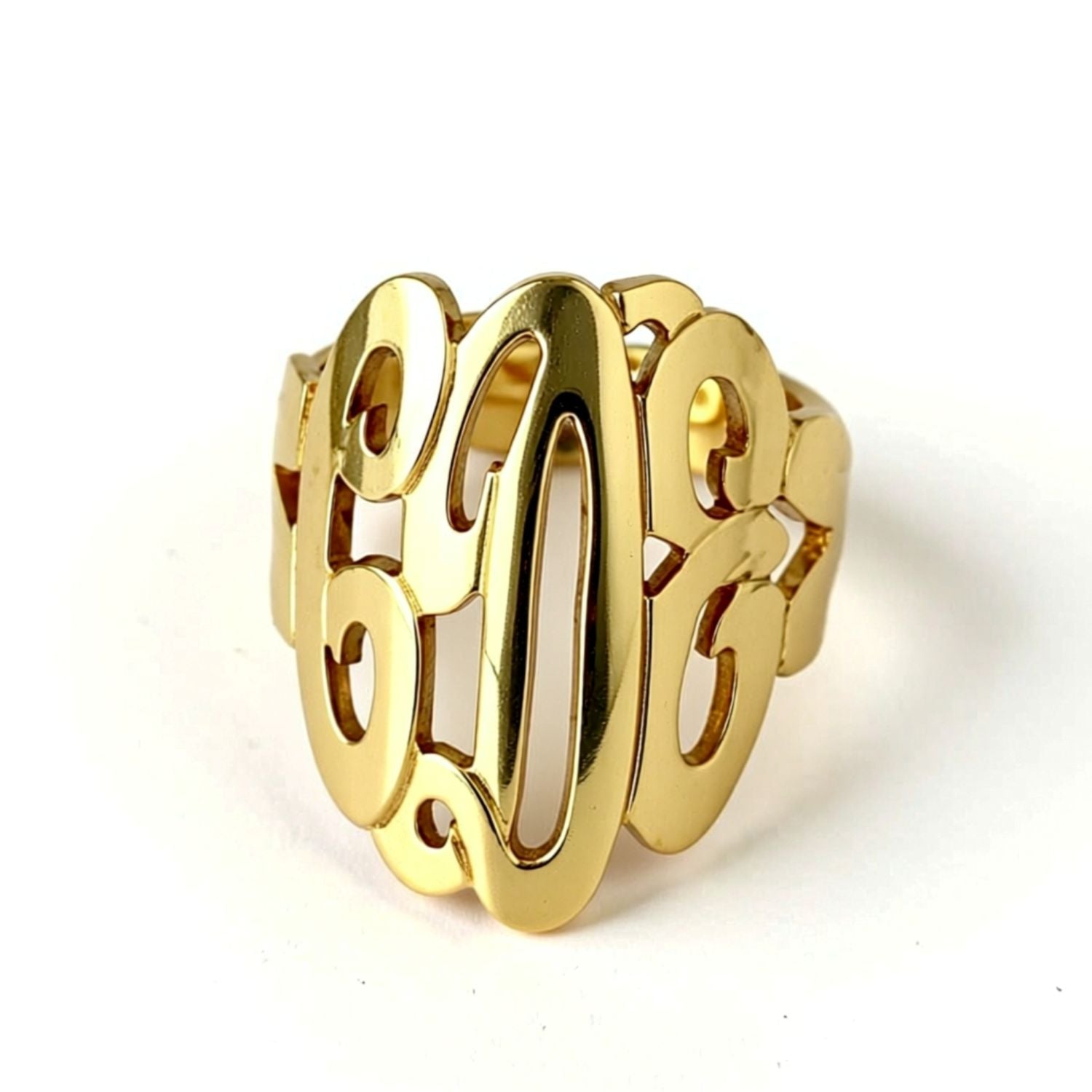 Gold Monogram Ring