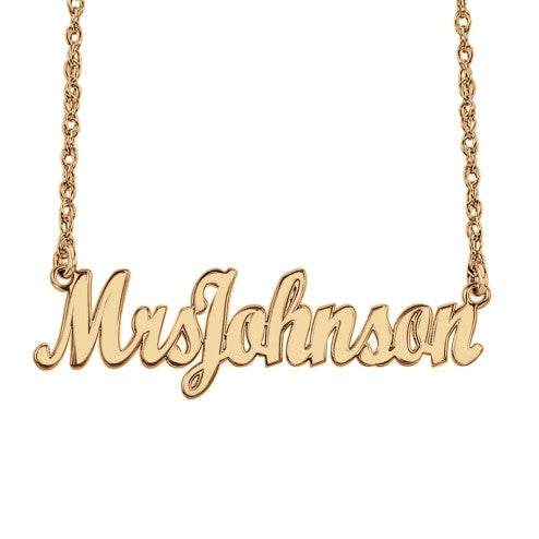Personalized Mrs Name Necklace rose gold