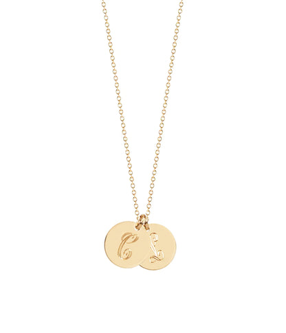 14K Gold Filled Disc Initial Necklace 3