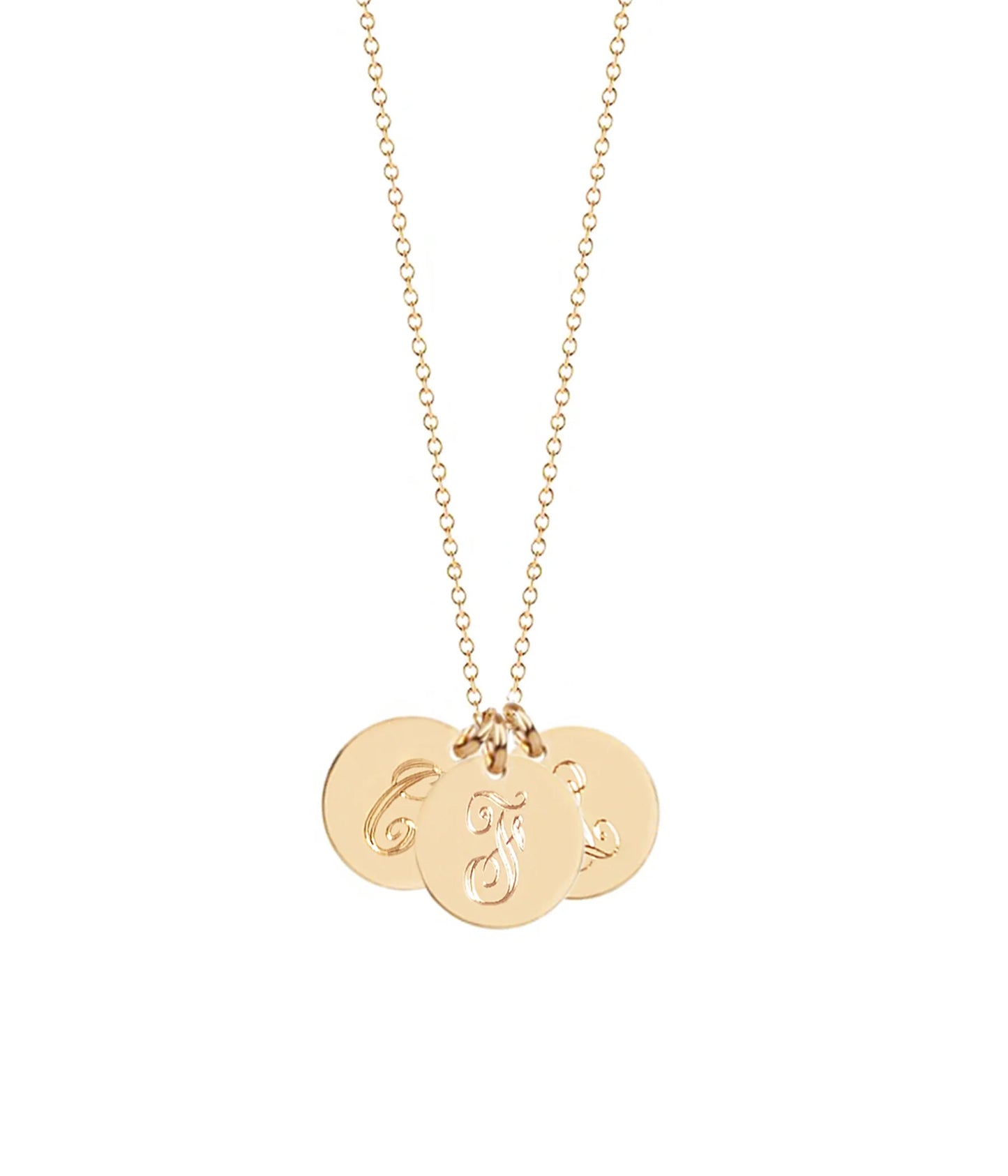 14K Gold Filled Disc Initial Necklace 4