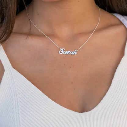 Small Sterling Silver Nameplate Necklace 2