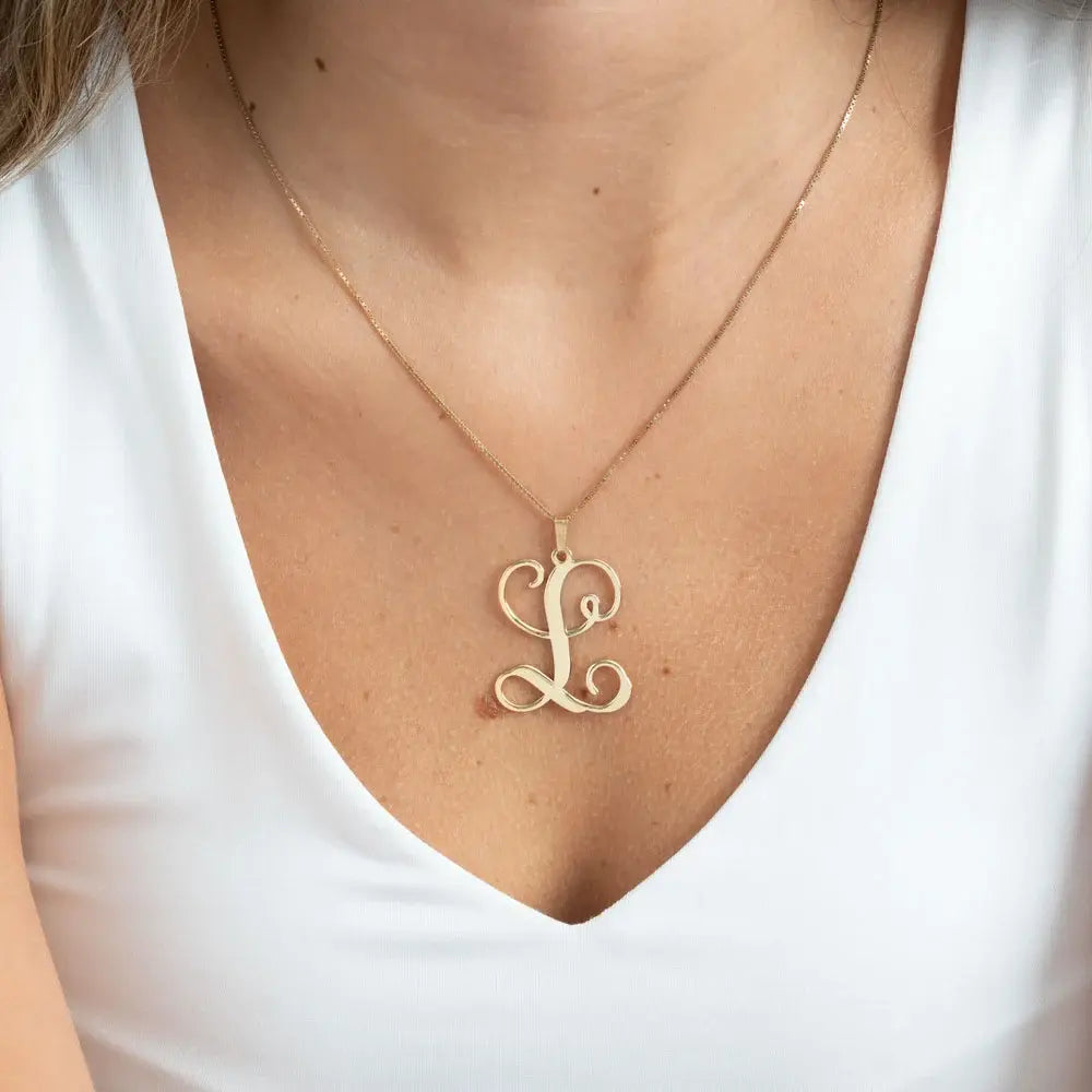 Script Initial Necklace