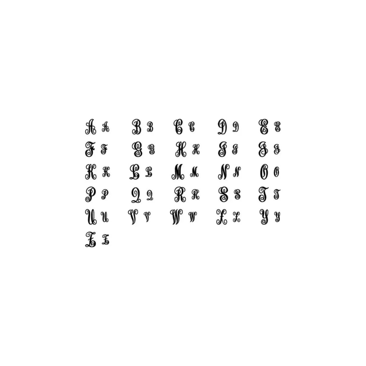 Small Fancy Script Small Fancy Script Monogram Necklace – Be Monogrammed