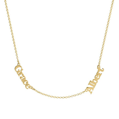 Roman Block Multiple Nameplate Necklace 2