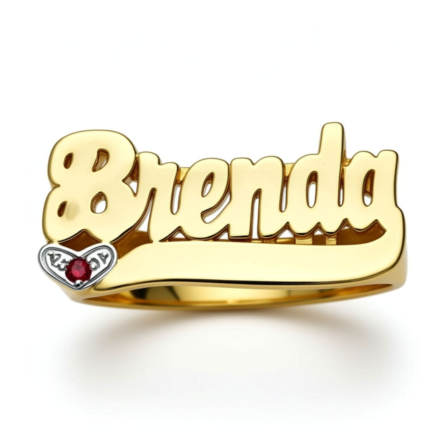 Personalized Diamond Rimmed Initial Rin R128