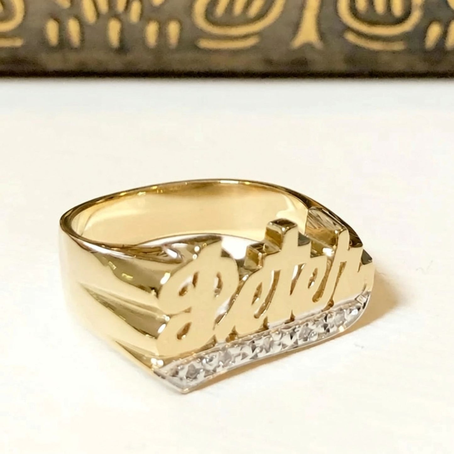 name ring with diaomnds 10