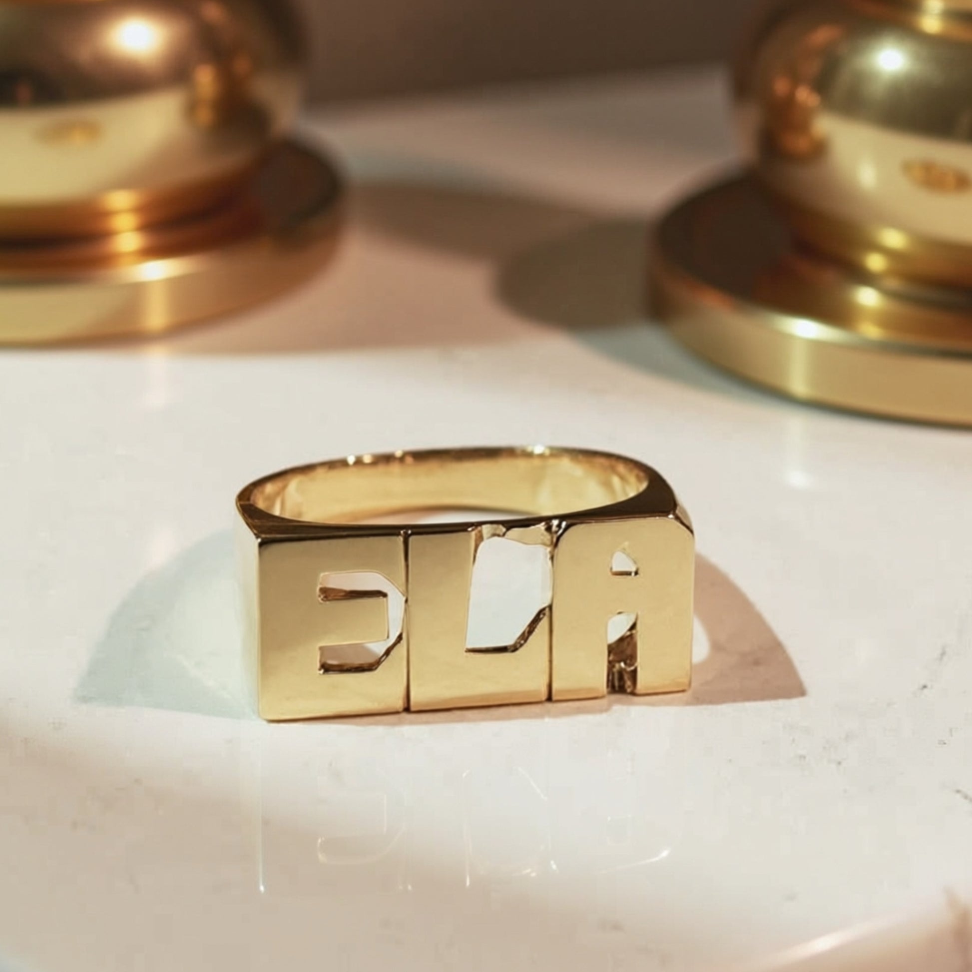 medium block name ring 4