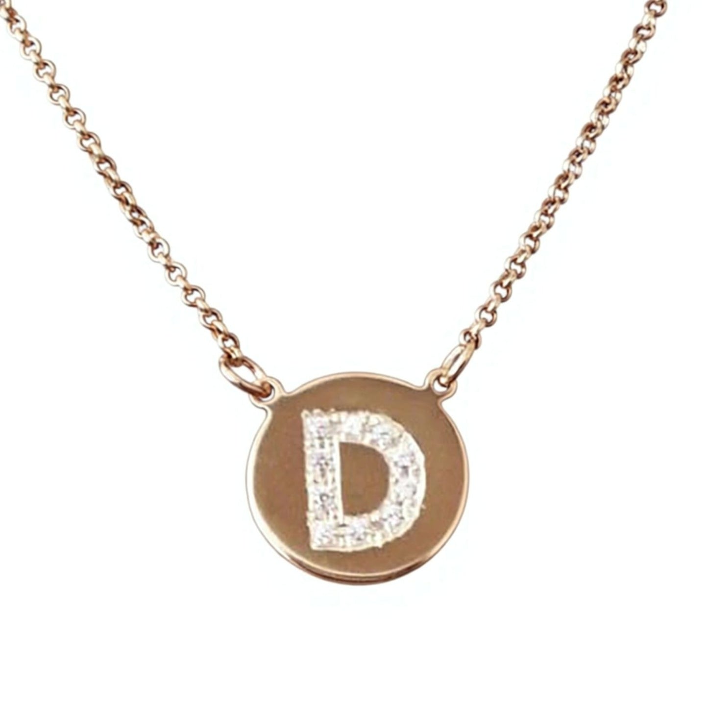 Engraved Gold Disc Cz Initial Necklace Katie Holmes Katy Perry