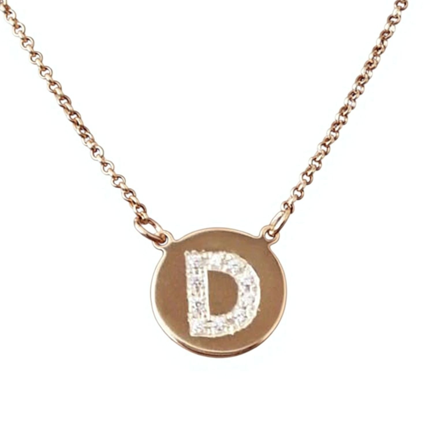 Engraved Gold Disc Cz Initial Necklace Katie Holmes Katy Perry