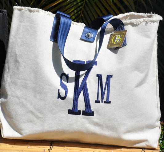 Large Monogram Canvas Tote Bag