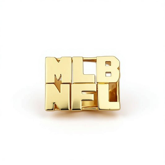 two monogram gold ring