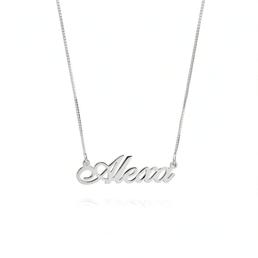 Small Sterling Silver Nameplate Necklace 4