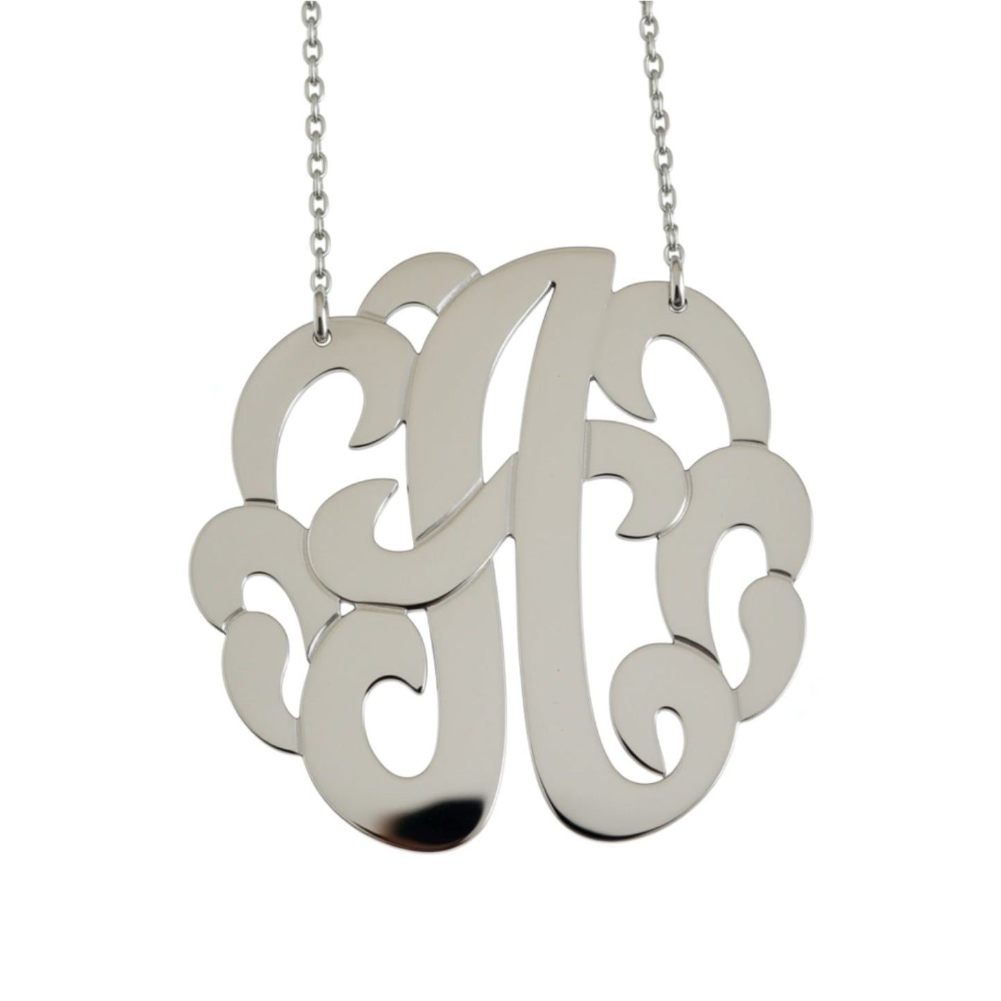 Swirly Initial Necklace - Sterling Silver or Gold 2