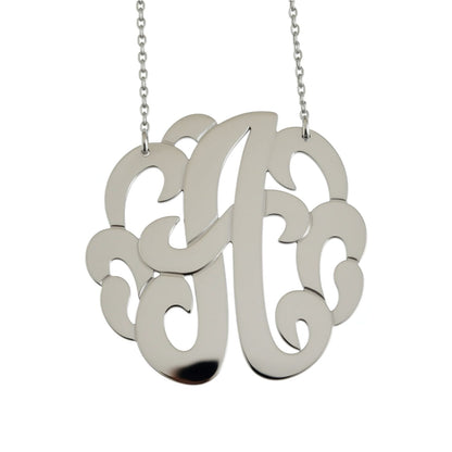 Swirly Initial Necklace - Sterling Silver or Gold 2