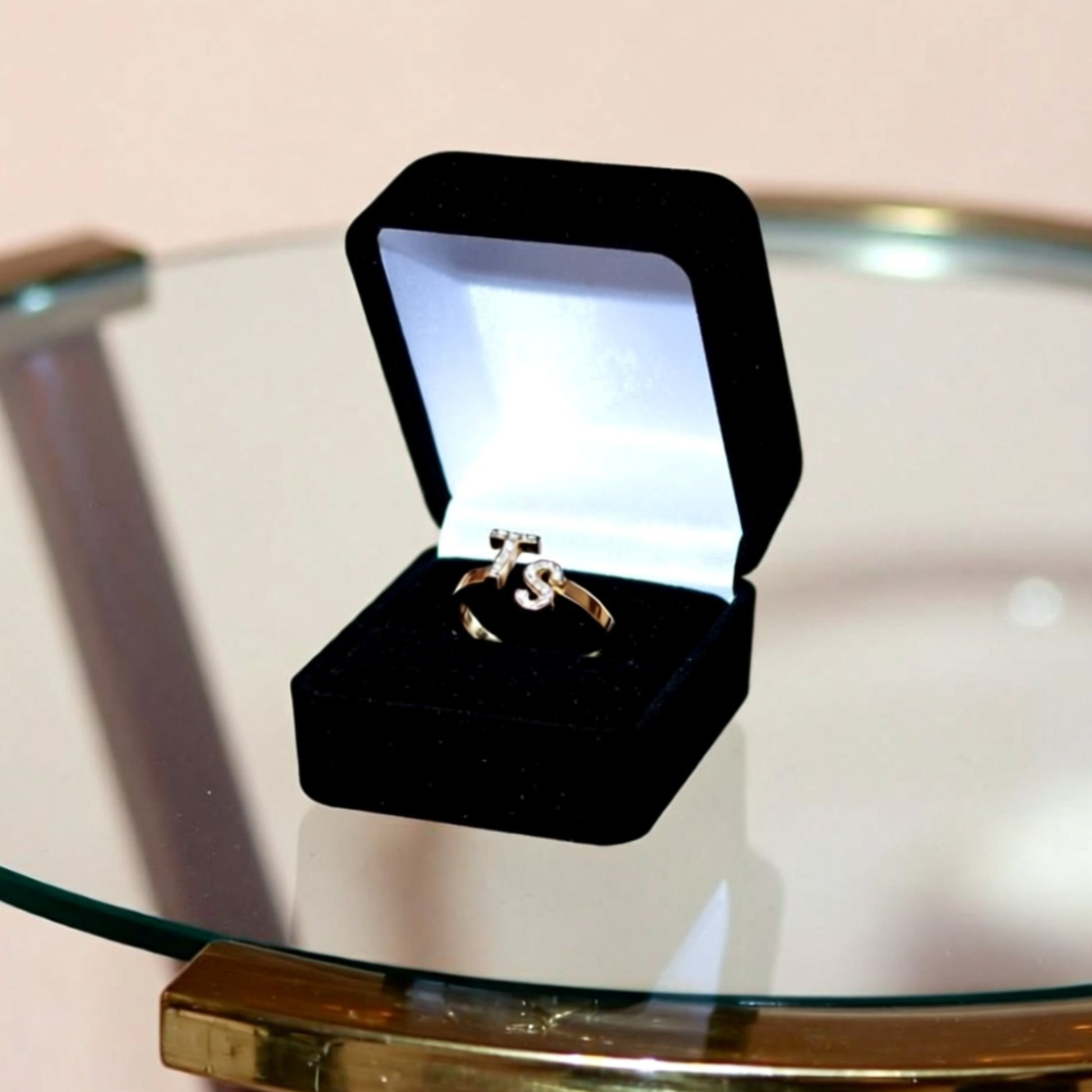 Staggered Two Initial Ring - Taylor Swift
