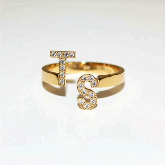 Staggered Two Initial Ring - Taylor Swift