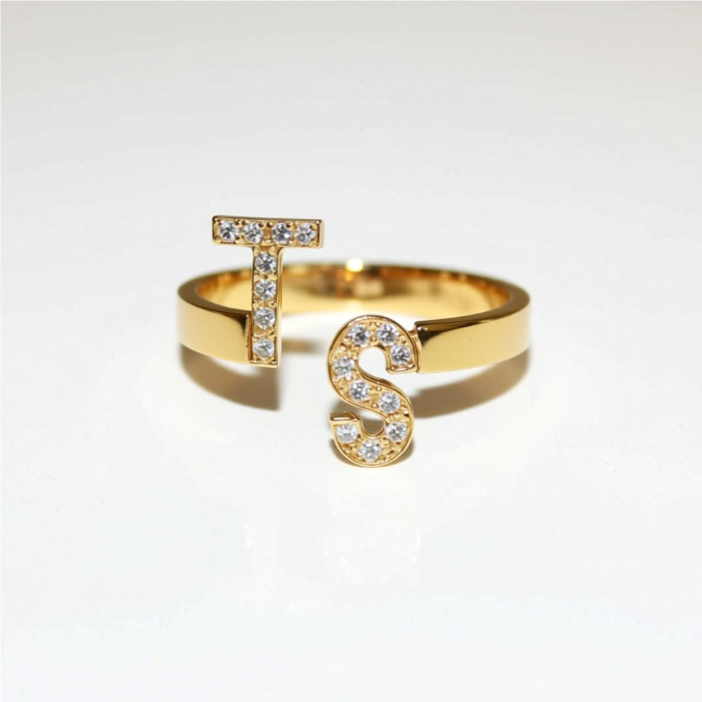 Staggered Two Initial Ring - Taylor Swift – Be Monogrammed