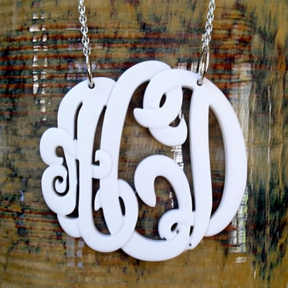 Acrylic Script Monogram Necklace 88