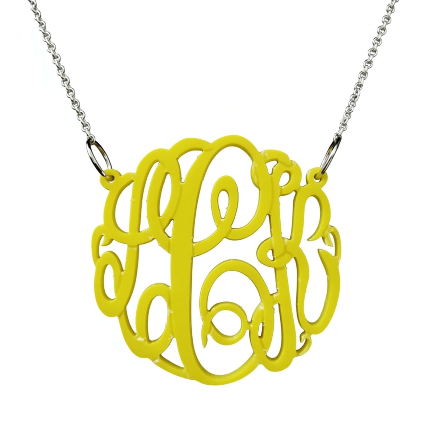 Acrylic Big Slim Monogram Necklace 4