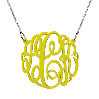 Acrylic Big Slim Monogram Necklace 4
