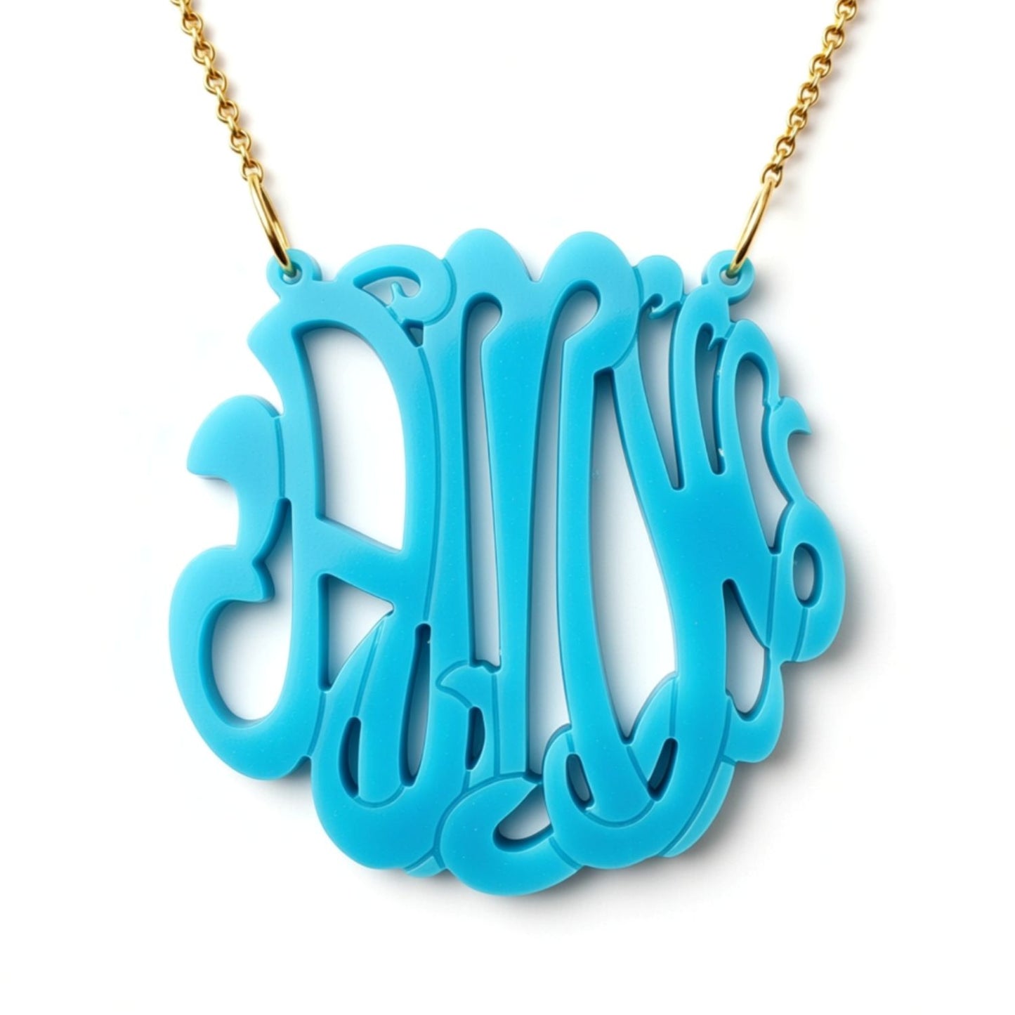 Acrylic Script Monogram Necklace