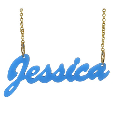 Cursive Acrylic Nameplate Necklace 33