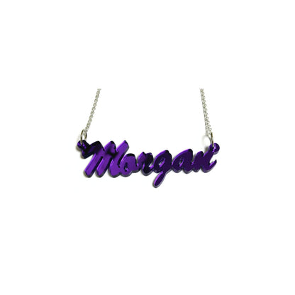 Cursive Acrylic Nameplate Necklace 44
