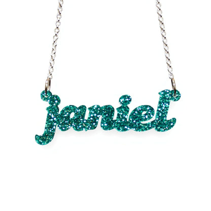 Fancy Script Acrylic Nameplate Necklace 22