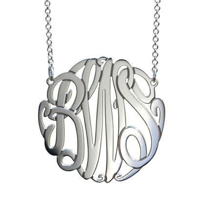 Sterling Silver Monogram Necklace - Big Slim