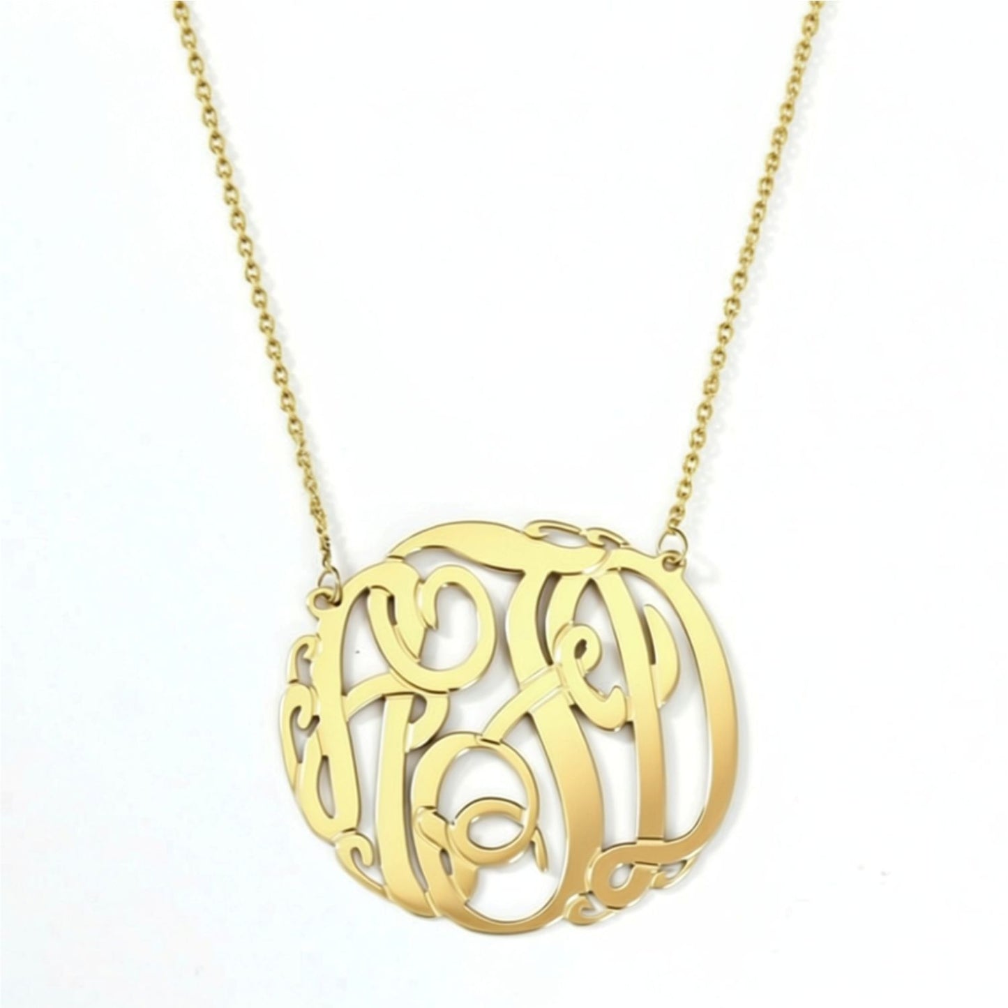 14K Gold Monogram Necklace