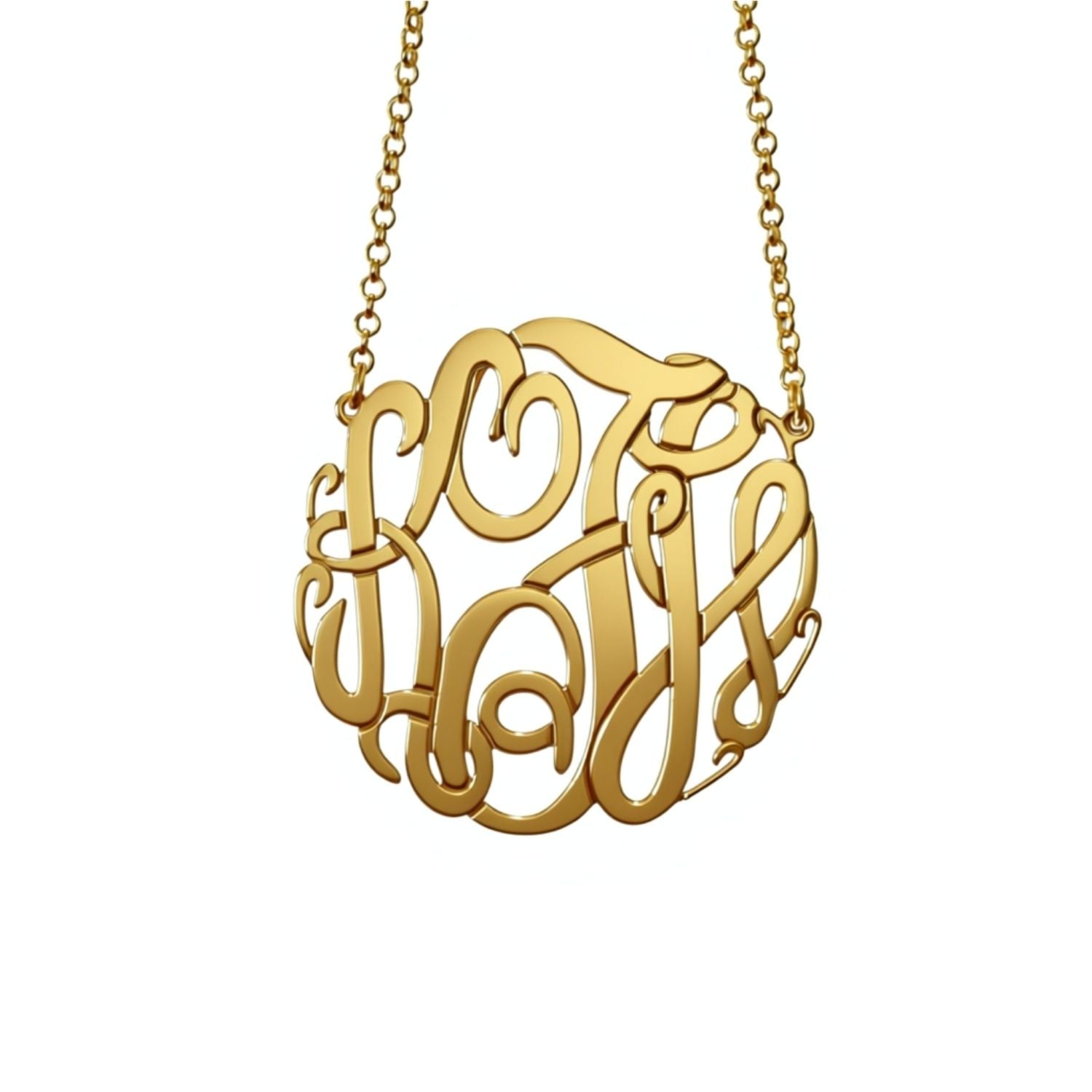 Gold Monogram Necklace - Big Slim