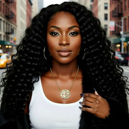 14K Gold Monogram Necklace - Big Slim alternate view