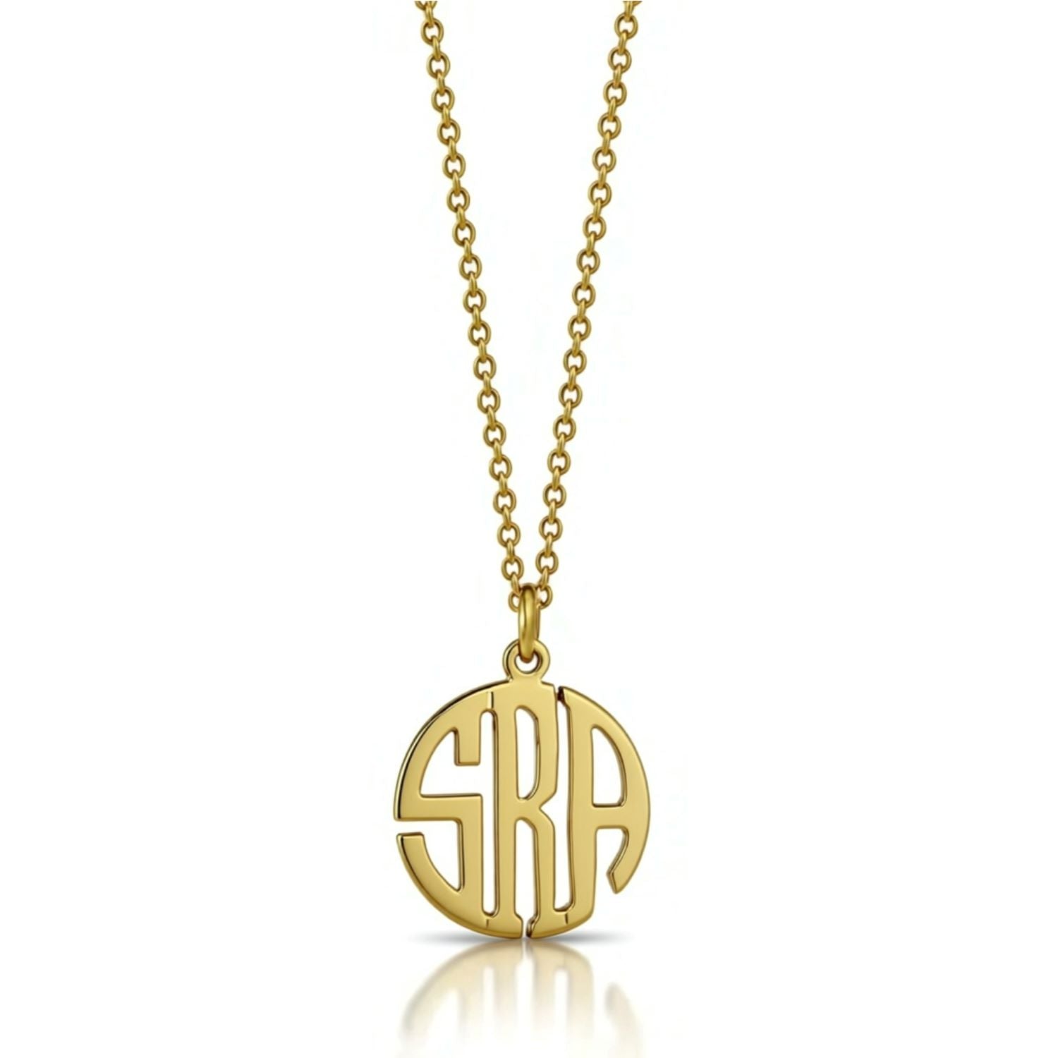 block mini monogram necklace