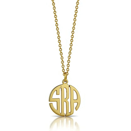 block mini monogram necklace