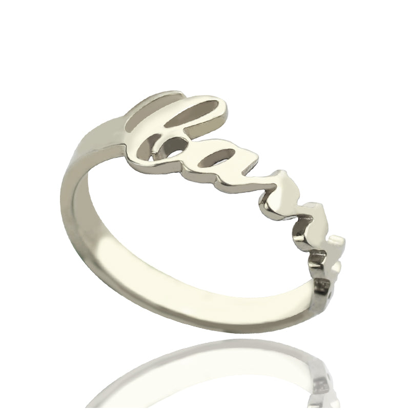 Sterling Silver Script Name  Ring