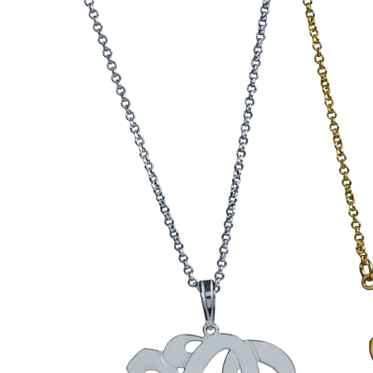 Medium/Large Sterling Silver Monogram Necklace 2