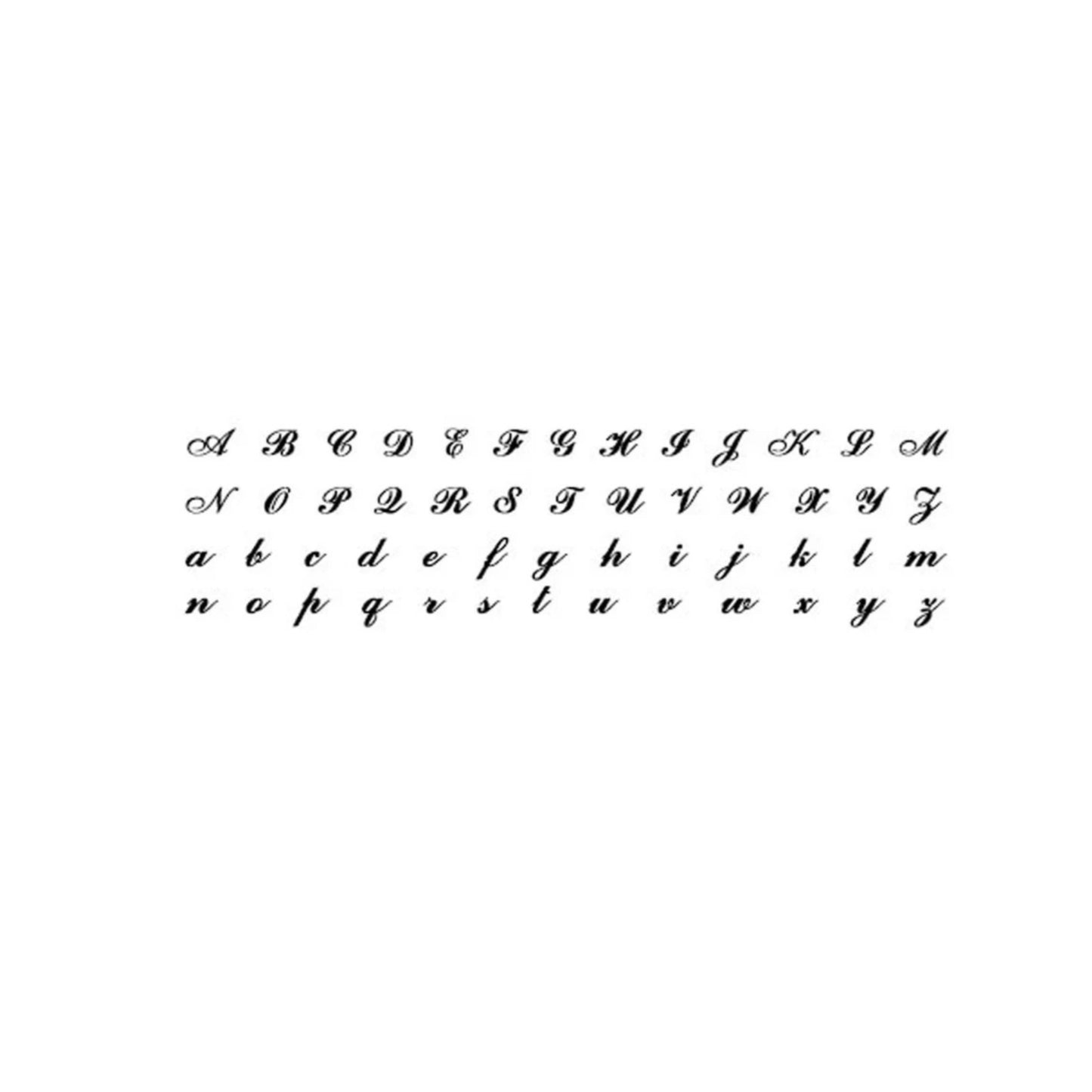 Alphabet letters displayed on a white background