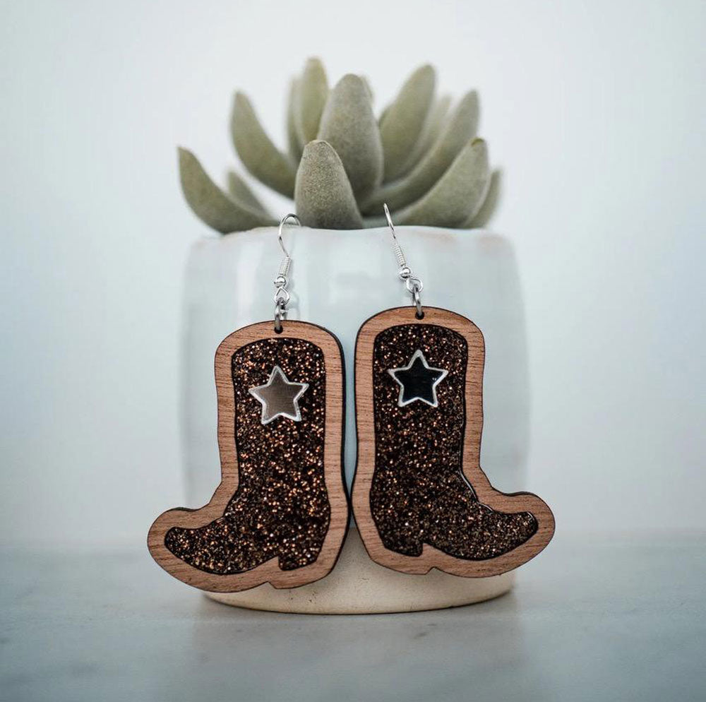 Cowboy Boots French Hook Earrings