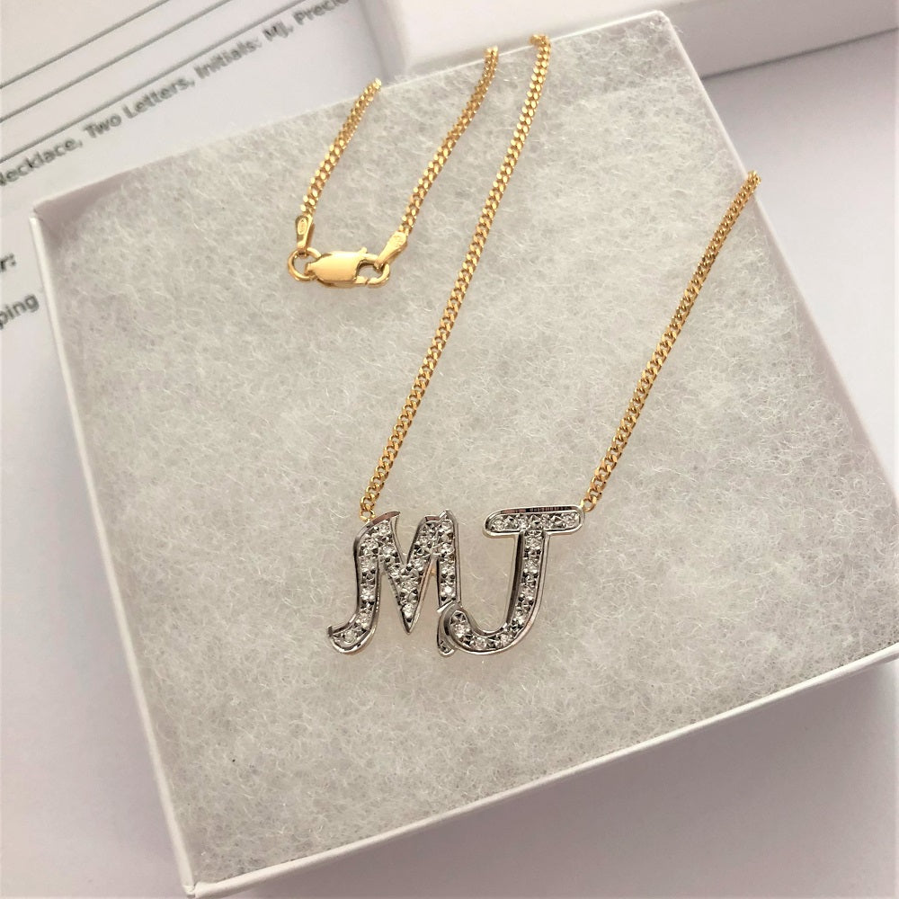 Double Initial Gold Necklace | Personalised Jewellery Bestsellers – EDGE of  EMBER