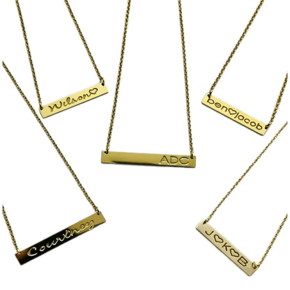 Personalized Gold Bar Necklaces