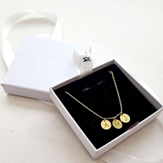 Personalized Initial Disc Necklace-Kate Middleton-up to 5 discs