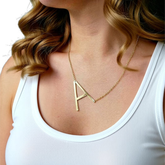 Extra Large Sideways Initial Necklace-Alexis / Schitt's Creek