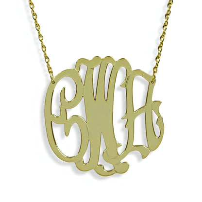freeform gold monogram necklace