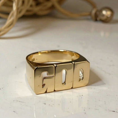 8mm 18k gold name ring