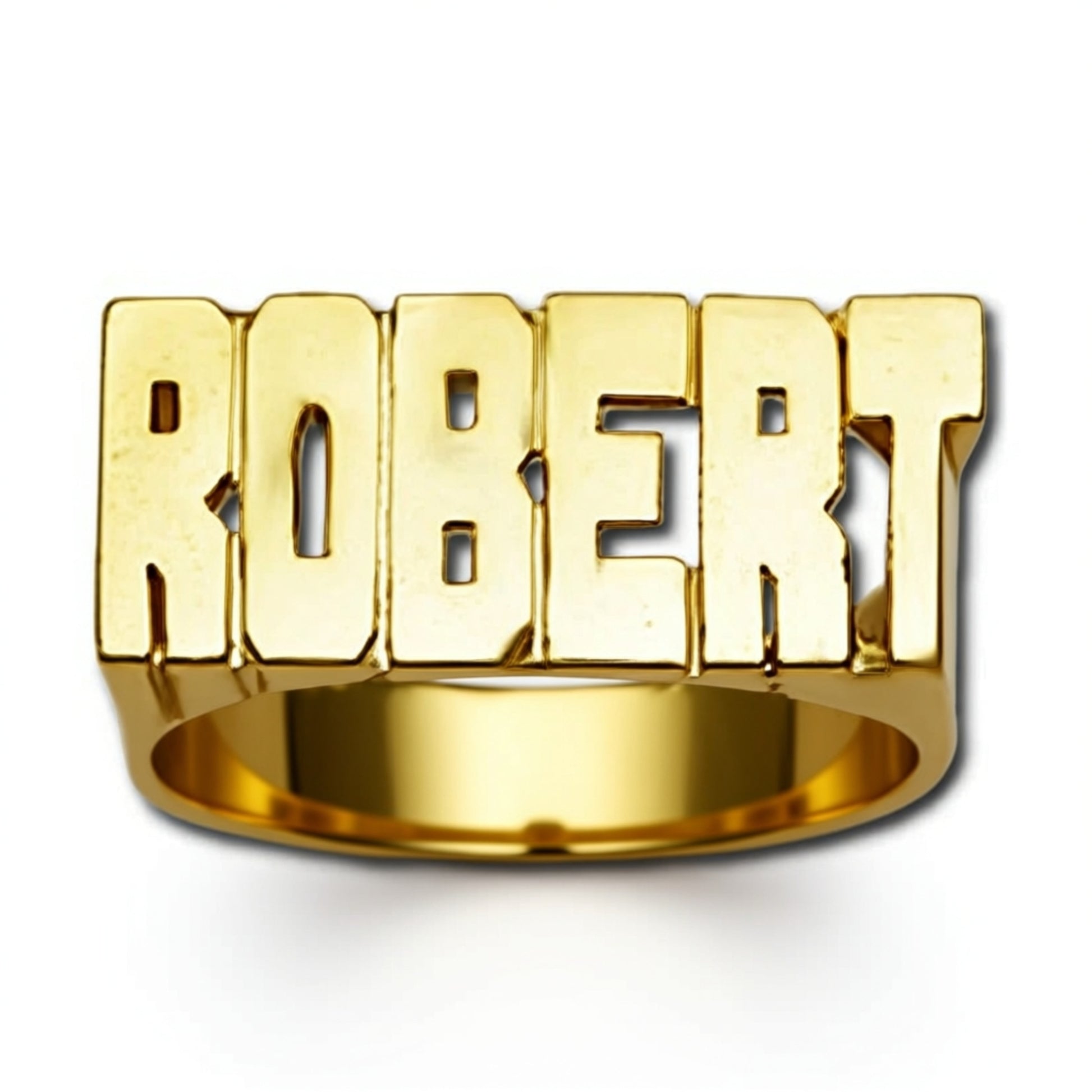 Large Gold Name Ring