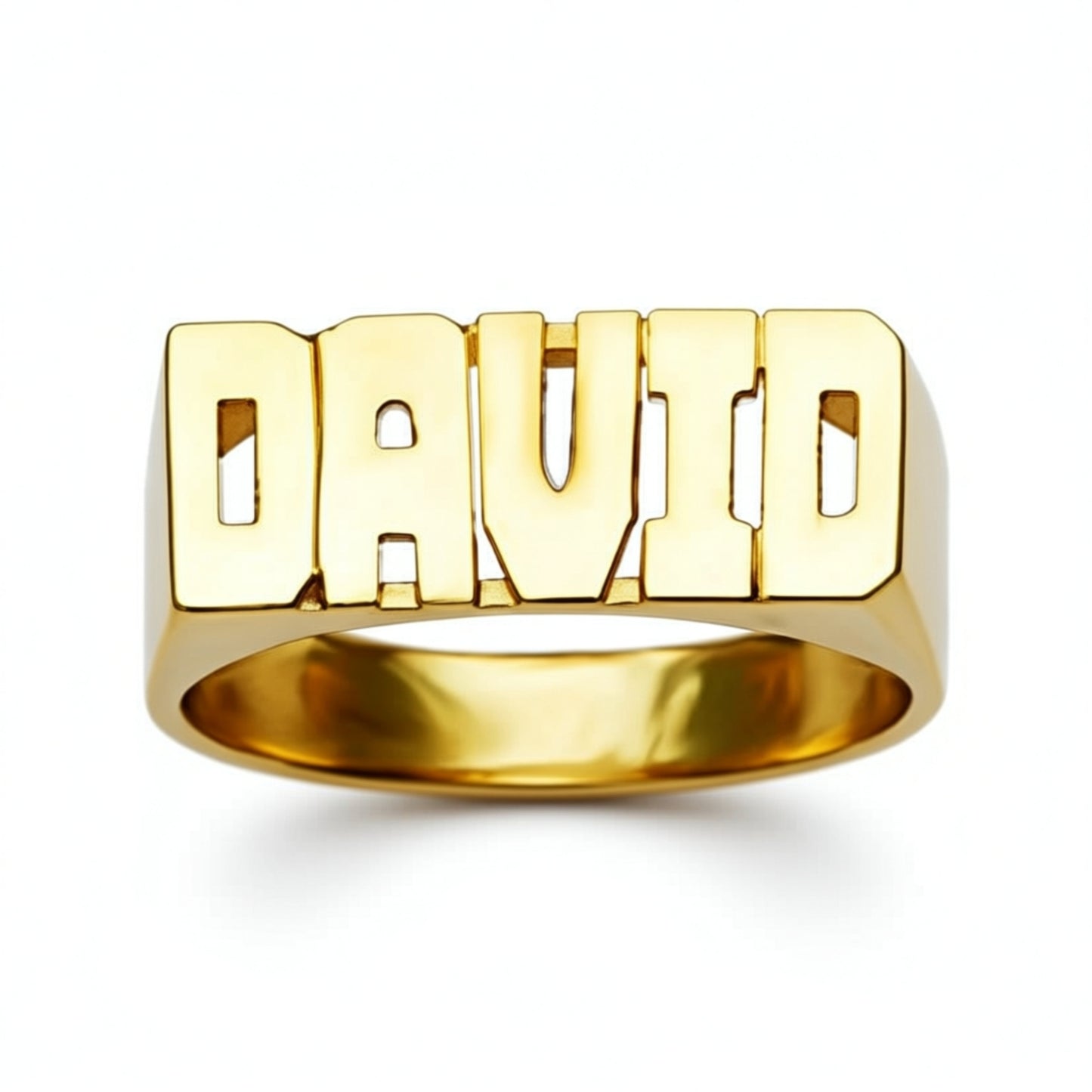 Medium Block Name Ring