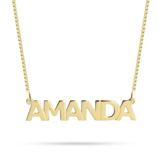 Capital Block Name Necklace