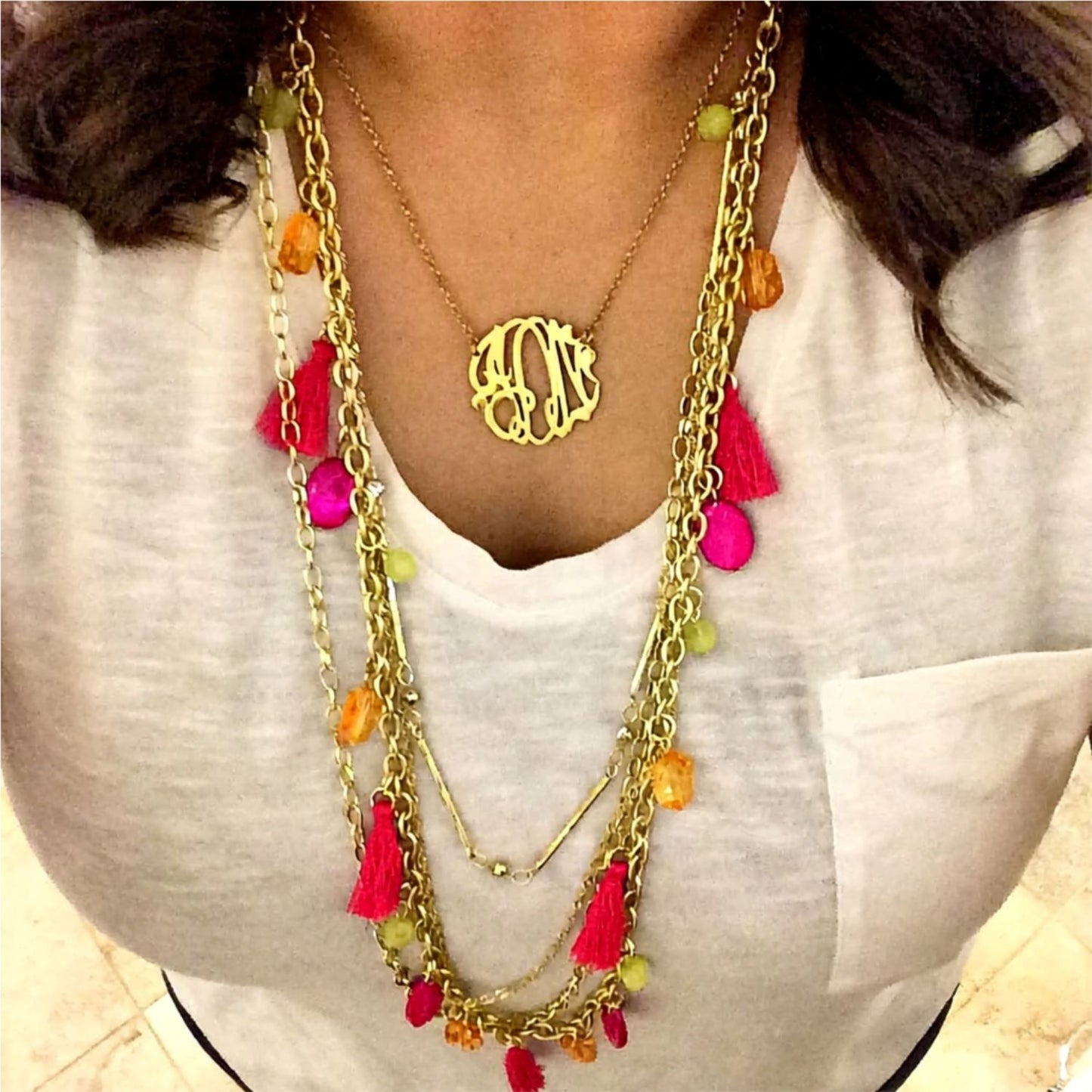 monogram necklace